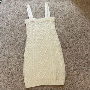 Say What? Cream Cable Knit Mini Dress